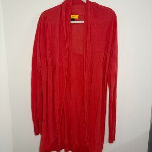 St. John Open Front Cardigan Sweater Linen blend Minimalist Chic - Large